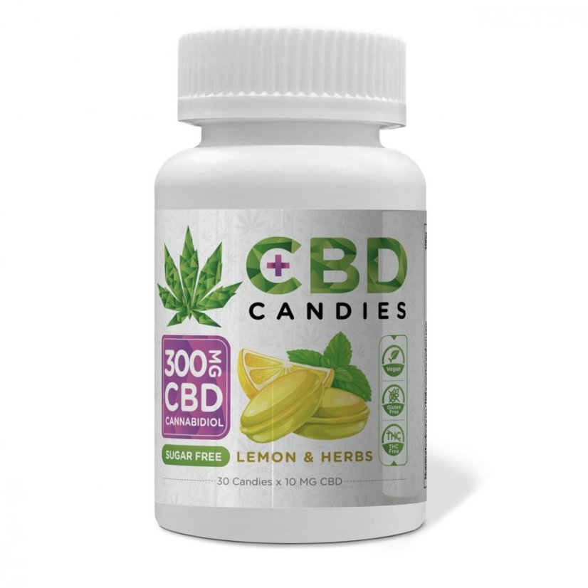Euphoria CBD slik Citron og urter 300 mg CBD, 30 stk x 10 mg