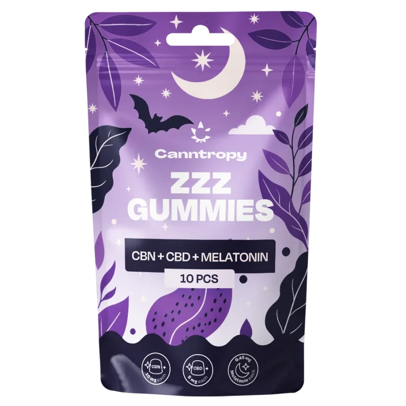 Canntropy CBN + CBD + Melatonin gumeni bomboni za spavanje 10 kom x 5 mg, 20 g