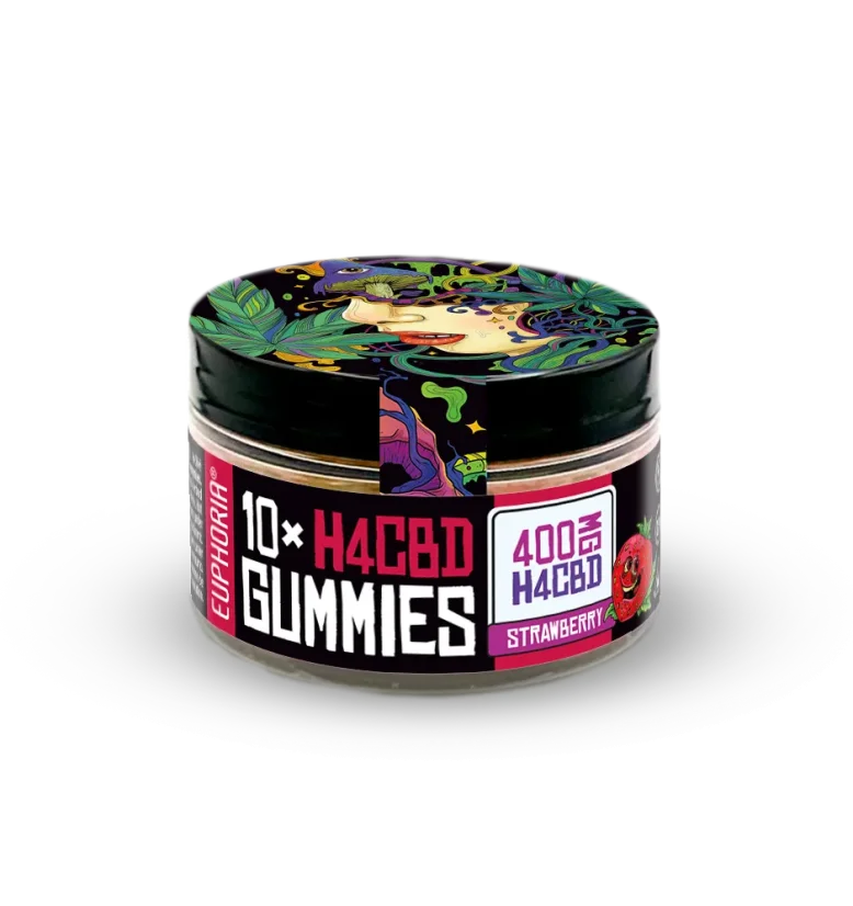 Euphoria H4CBD Gummies Capsuni, 10 buc x 40 mg, 400 mg