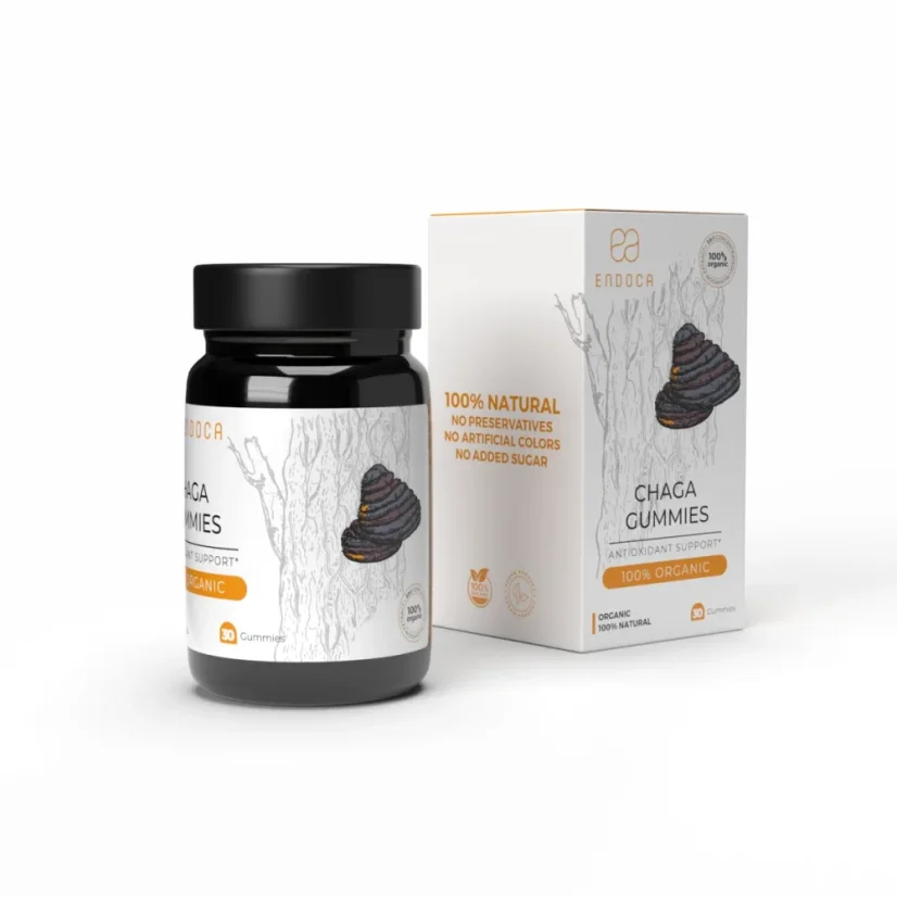 Endoca Gommes au champignon Chaga, 100 mg de CBD, 30 pièces, 60 g