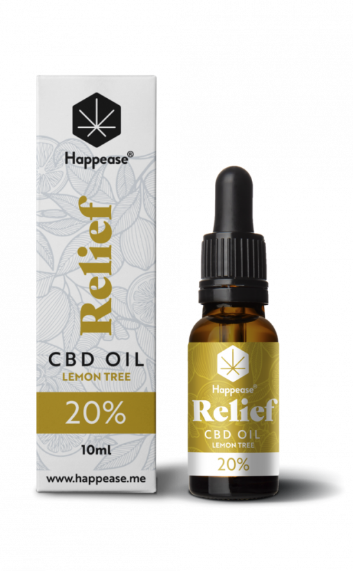 Aceite de CBD Happease Relief Lemon Tree, 20% CBD, 2000 mg, 10 ml