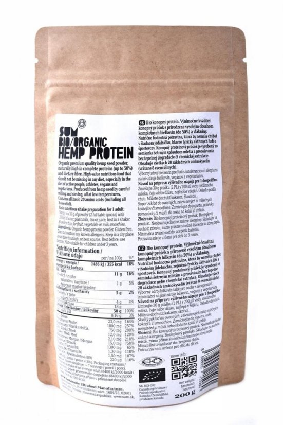 SUM Proteină de cânepă BIO 200 g