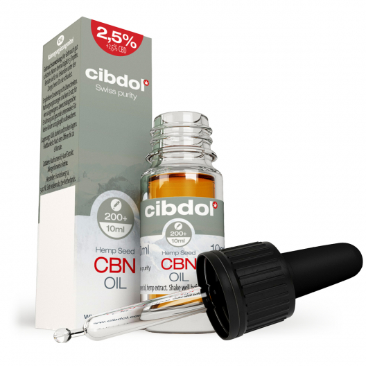 Cibdol Konopný olej 2,5% CBN a 2,5% CBD, 250:250 mg, 10 ml