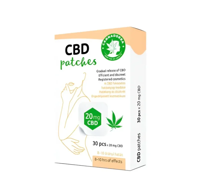 Cannadorra adesivos de CBD, 600 mg de CBD, isento de THC, 30 unidades Cannadorra adesivos de CBD, 600 mg de CBD, isento de THC, 30 unidades
