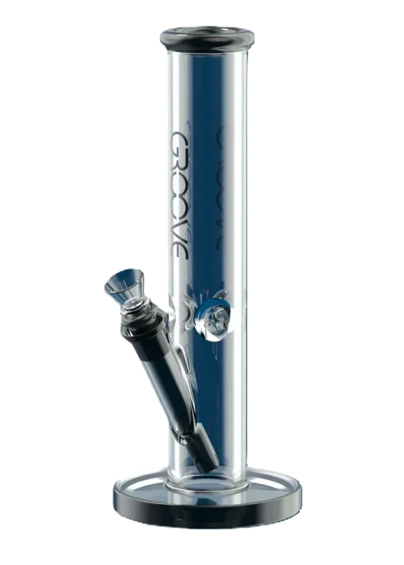 Groove Straight Tube 12", Black and Clear Groove Straight Tube 12", Black and Clear