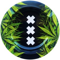 Best Buds Metallaschenbecher, XXX Amsterdam Weedblätter