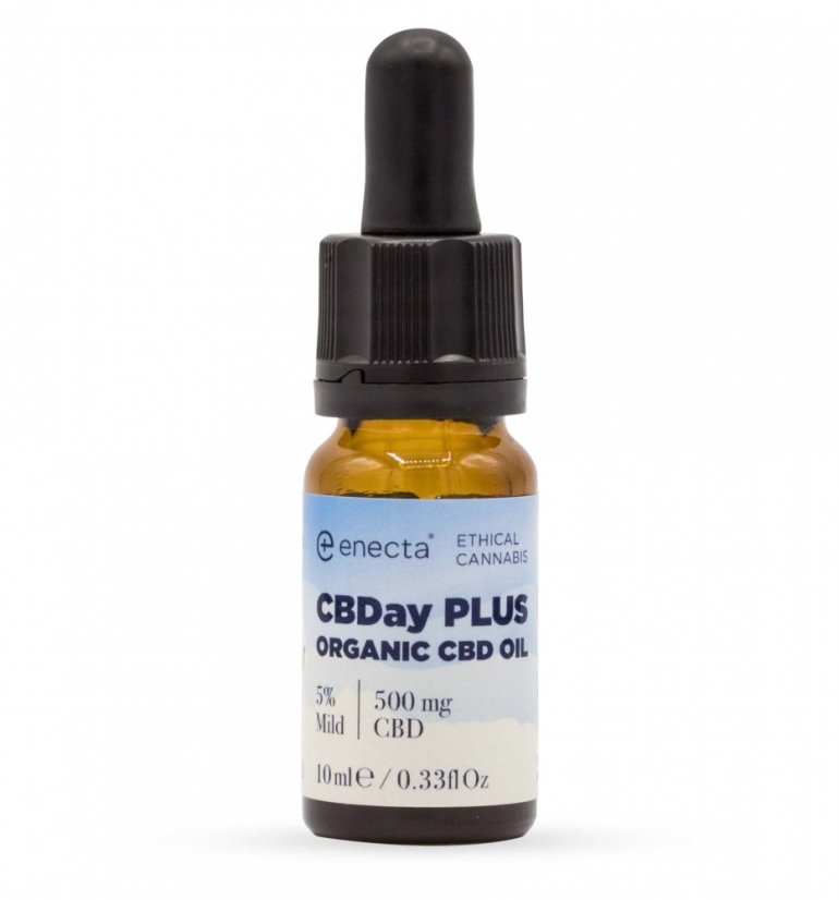 Enecta CBDay Plus Huile de CBD douce à spectre complet 5 %, 500 mg, 10 ml