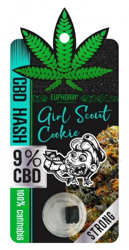 Euphoria CBD Hash 9% Girl Scout Cookie, 1 g