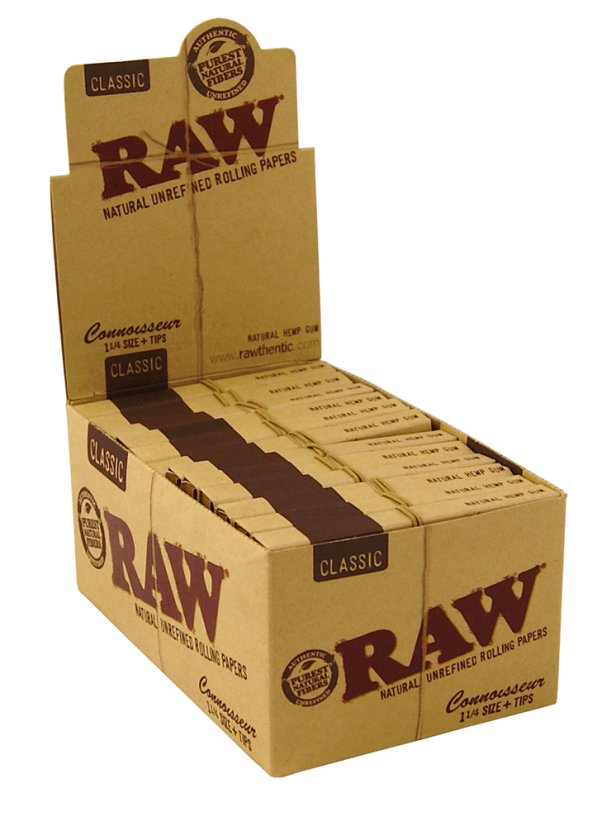RAW Невибілений класичний короткий Знавець розмір паперу 1¼ + фільтри