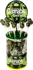 Paletas grandes de cannabis HaZe, recipiente de exhibición (100 piruletas), 1800 g