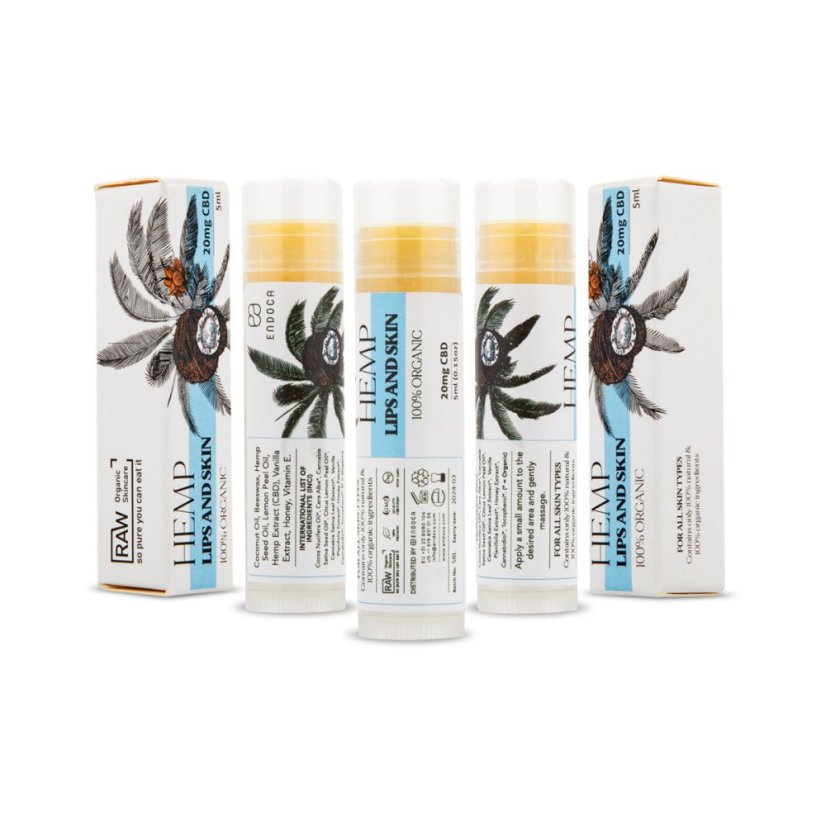 Endoca Balsam pentru buze și piele 20 mg CBD, 5 ml