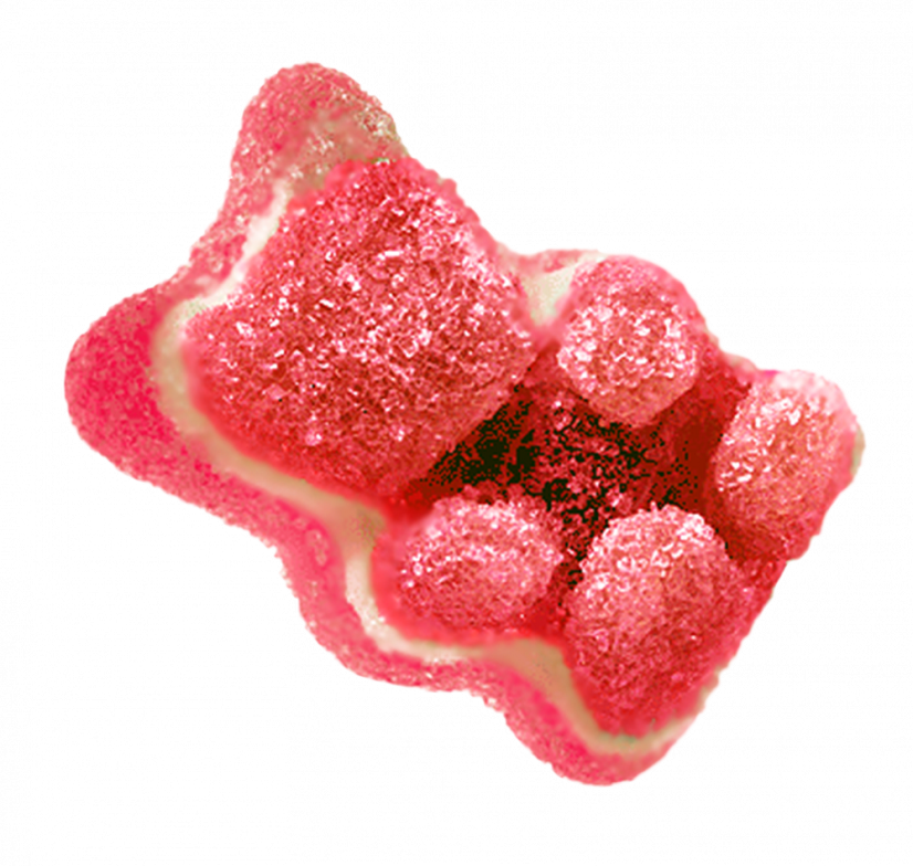 Bubbly Billy Buds maasikamaitselised CBD kummikarud (300 mg), 100 g