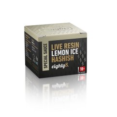 Eighty8 Resina viva de CBD, hachís helado de limón, 50 % CBD, 1 g