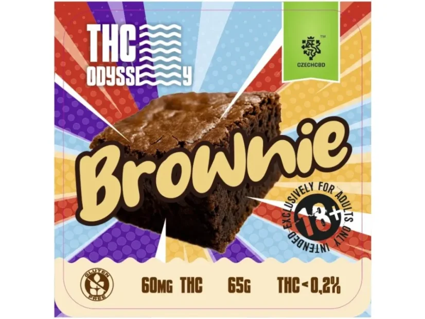 Czech CBD THC Odyssey Brownie, 60 mg THC, 65 g