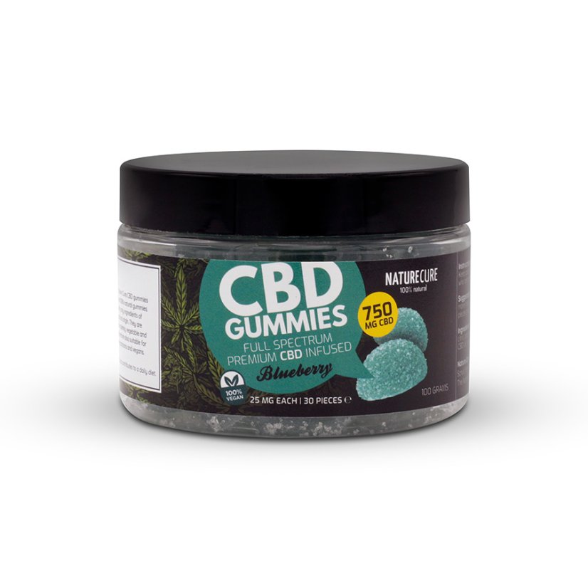 Nature Cure CBD Blaubeer-Gummis, 30 Stück, 750 mg CBD, (99 g)