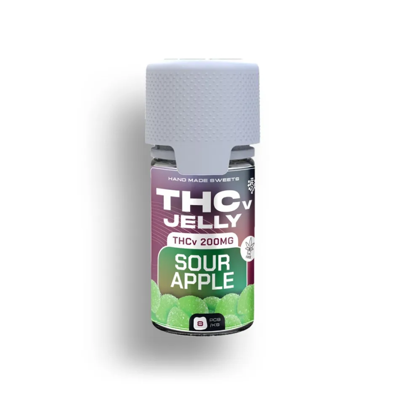 Czech CBD THCV Jelly Sour Apple, 25 mg THCV, 8 buc.