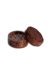 Moulin en bois de rose 'Leaf' en 2 parties w. Incrustation, 35 x 20 mm