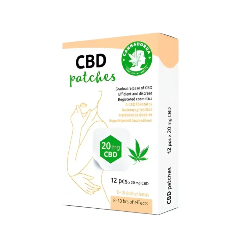 Cannadorra adesivos de CBD, 240 mg de CBD, sem THC, 12 unidades Cannadorra adesivos de CBD, 240 mg de CBD, sem THC, 12 unidades
