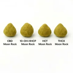 Pack de muestra de Moon Rock Flowers - CBD Moon Rock, HCT Moon Rock, 10-OH-HHCP Moon Rock, THCX Moon Rock, 4 x 1 g