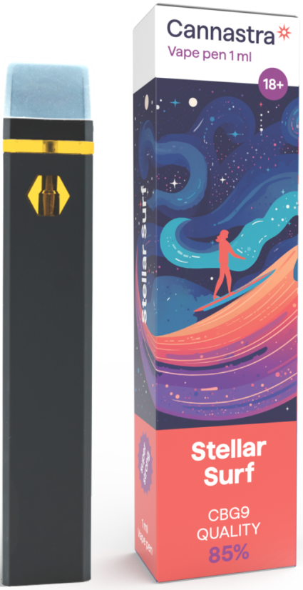 Cannastra CBG9 Disponibel Vape Pen Stellar Surf, CBG9 85 % kvalitet, 1 ml