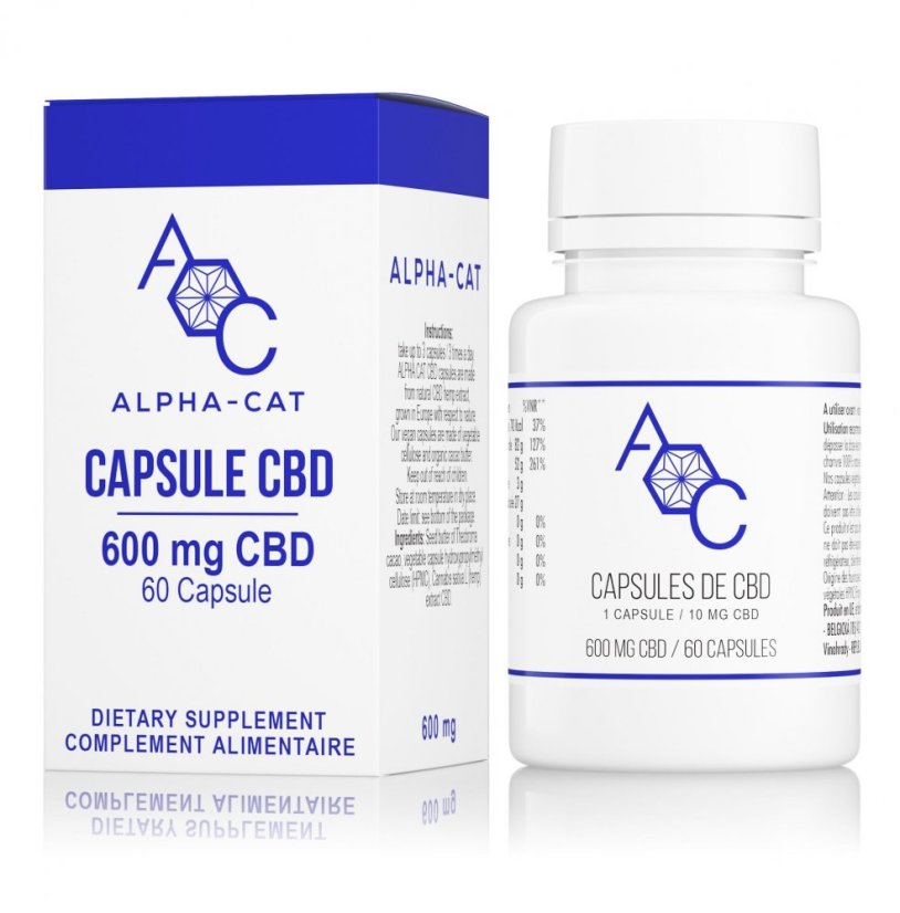Alpha-CAT Konopné CBD kapsule 20x10mg, 200 mg