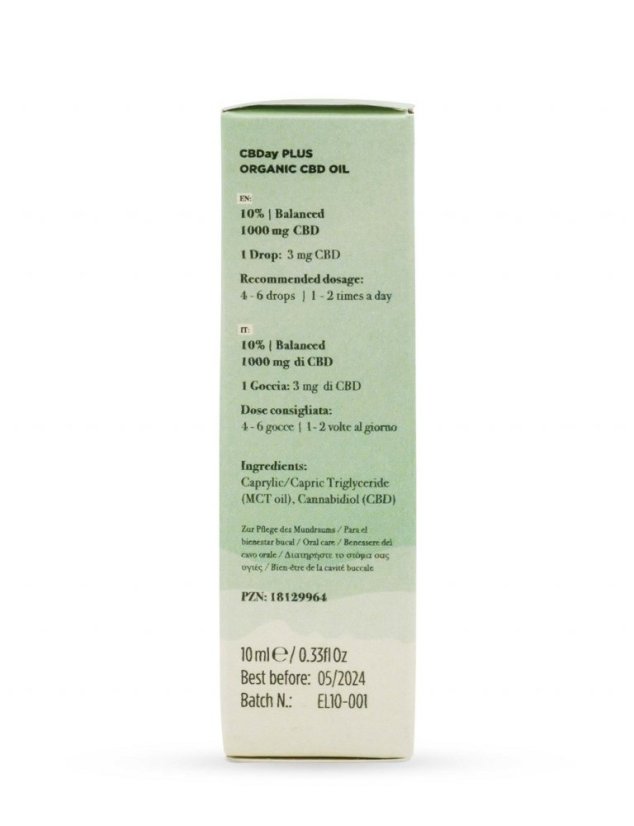 Enecta CBDay Plus Balanced Full Spectrum Ulei CBD 10%, 1000 mg, 10 ml