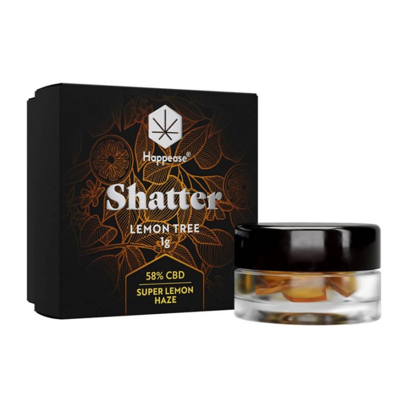 Happease - Extrait Lemon Tree Shatter 58% de CBD, 1 g
