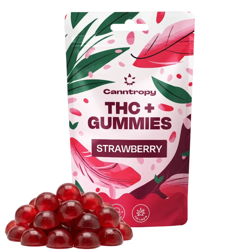 Canntropy THC+ Gumeni bomboni Jagoda, 10 kom x 5 mg, 50 g