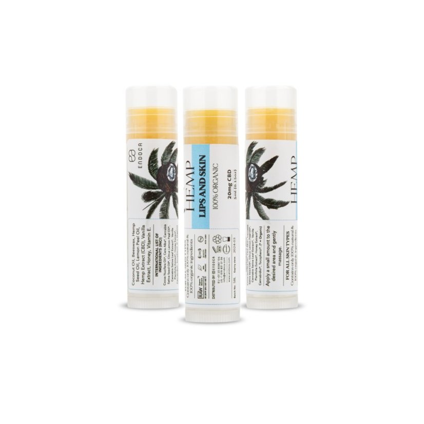 Endoca Balsam pentru buze și piele 20 mg CBD, 5 ml