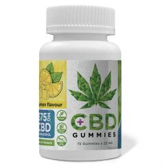 Euphoria Gomas CBD Limão 375 mg CDB, 15 peças x 25 mg