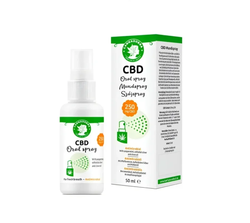 Cannadorra CBD ústny sprej, 250 mg CBD, 50 ml
