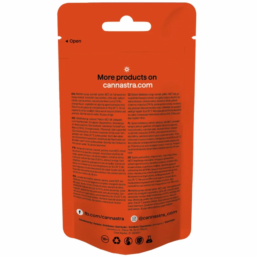 Cannastra THC+ Astro Bears Orange Bade-Gelees, 10 Stk. x 5 mg, 50 g