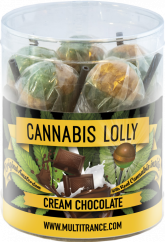 Polos de chocolate con crema de cannabis - Caja de regalo (10 polos), 24 cajas en caja, 4320 g