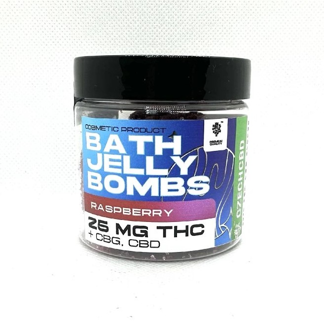 Czech CBD BOMBE DI GELATINA DA BAGNO AL THC Lampone, 15 pz x 25 mg, 375 mg THC, 150 g