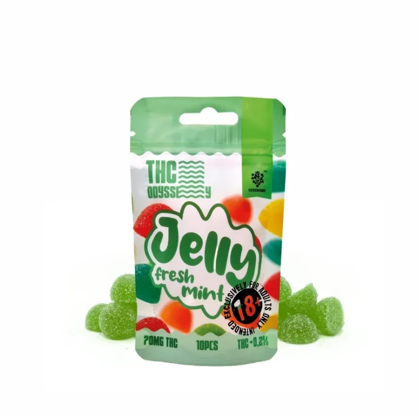 Czech CBD THC Odyssey Jelly Menta Fresca, 70 mg de THC, 10 unidades Czech CBD THC Odyssey Jelly Menta Fresca, 70 mg de THC, 10 unidades