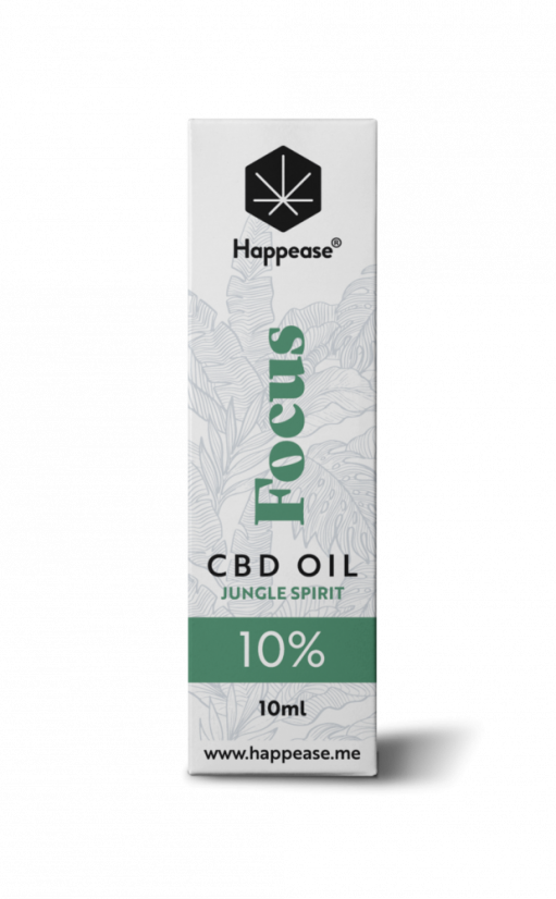 Aceite de CBD Happease Focus Jungle Spirit, 10% CBD, 1000 mg, 10 ml