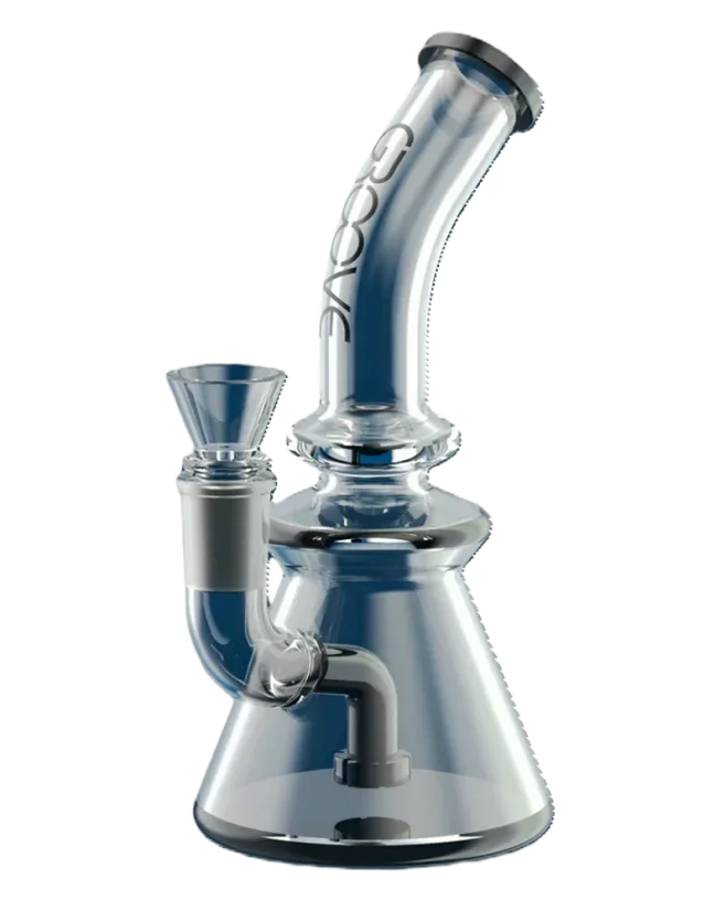 Groove Beaker Rig 7", Black and Clear