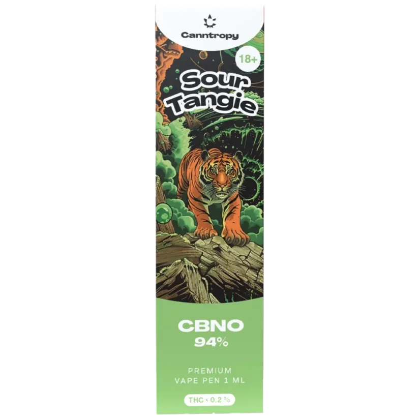Canntropy CBNO Vape Pen desechable Sour Tangie, calidad CBNO 94%, 1 ml