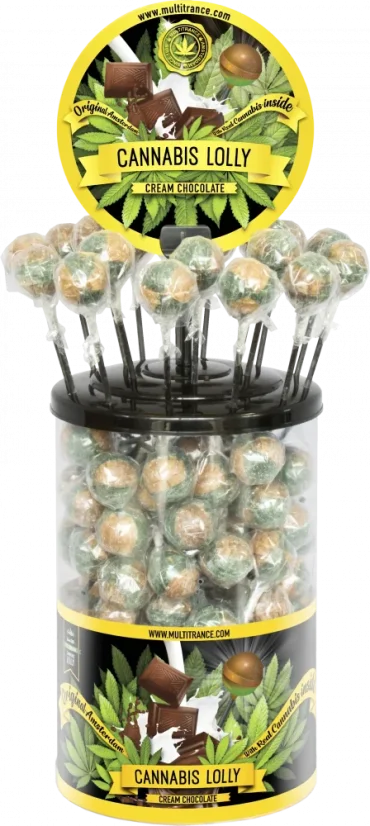 Cannabis Cream Chocoladelollies – Displaycontainer (100 Lollies)