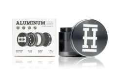 HEMPER Broyeur à herbes en aluminium anodisé gris, 4 pièces, 56 mm
