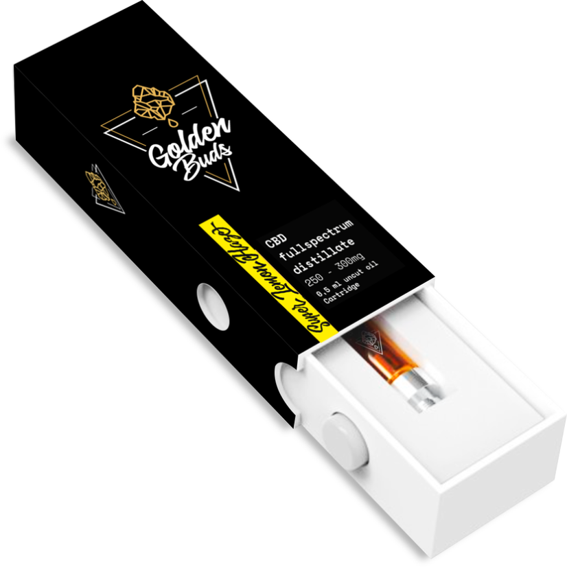 Golden Buds Комплект для вейпінгу, Всі 5 в 1 Встановити, 60% CBD, 1500mg, 0,5 ml