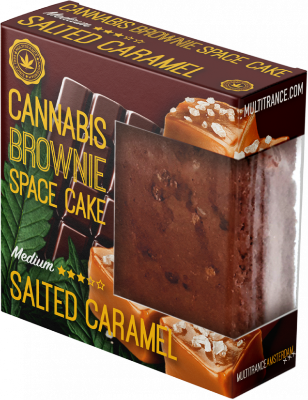 Cannabis Salted Caramel Brownie Deluxe verpakking (Medium Sativa smaak) - Doos (24 verpakkingen), 2400 g