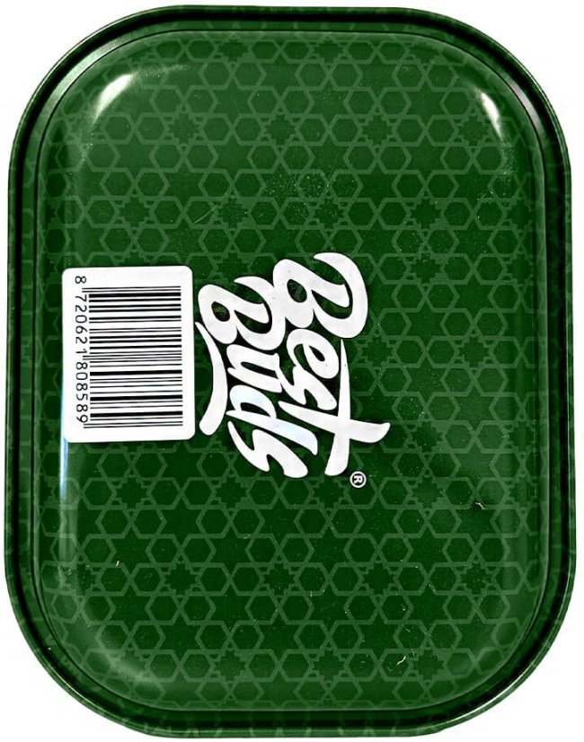 Best Buds Bandeja de liar de metal Kosher Kush pequeña, 14x18 cm