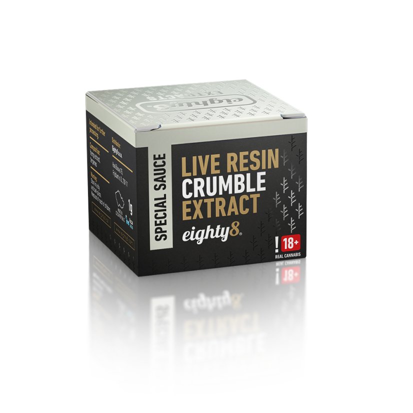 Eighty8 CBD Live Resin Crumble Extract, 82 % CBD, 1 g