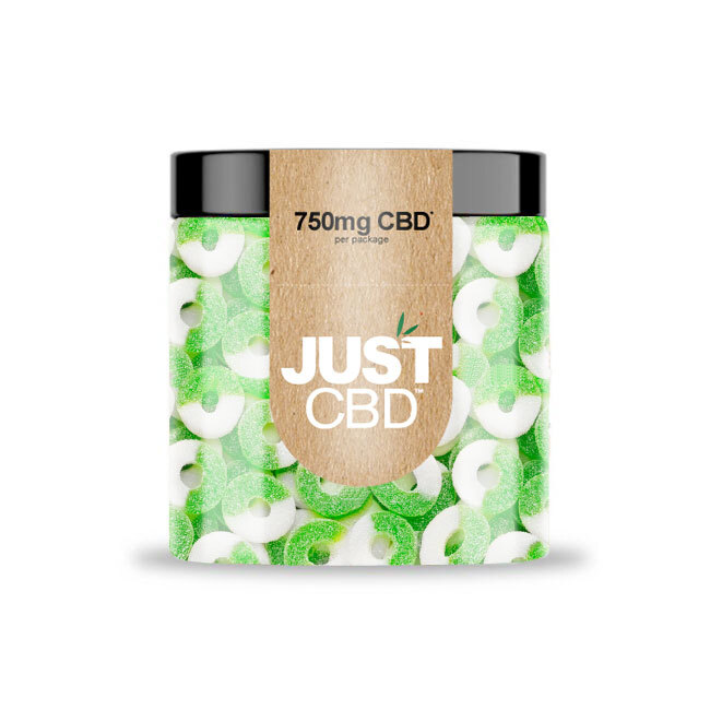 JustCBD Gummies obuolių žiedai 250 mg – 3000 mg CBD