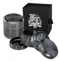 Black Leaf concasor " Deep Engraving ", 4-piece, gri, 62 x 58 mm