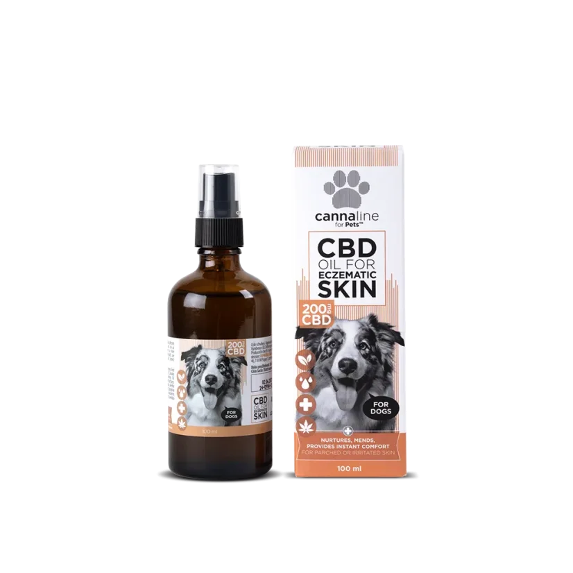 Cannaline CBD olej pro ekzematickou pokožku u psů, CBD 200 mg, 100 ml