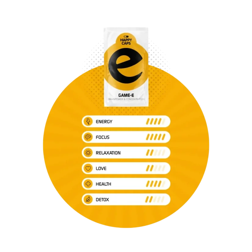 Happy Caps Jocul E - Capsule de putere a creierului și de concentrare