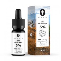 Hemnia CBD olie- voor honden 5 %, 500 mg, 10 ml