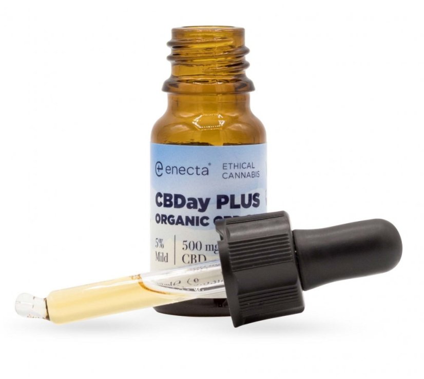Enecta CBDay Plus Huile de CBD douce à spectre complet 5 %, 500 mg, 10 ml